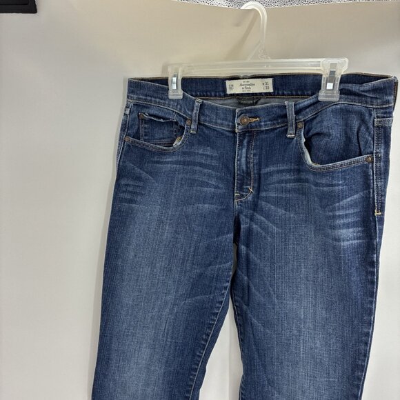 Abercrombie & Fitch Womens Size 12 Emma Fit Jeans Blue Denim Straight Leg Pants - Picture 2 of 6